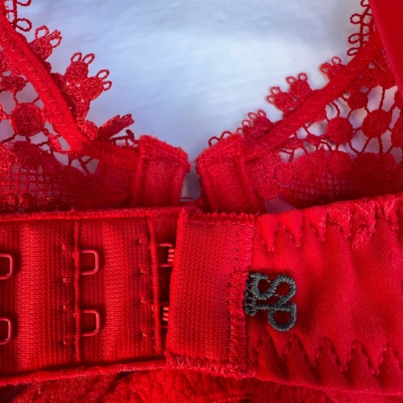Simone Perele WISH SET demi bra and thong panties in RUBY  BNWT 32c and M thong - Picture 10 of 16